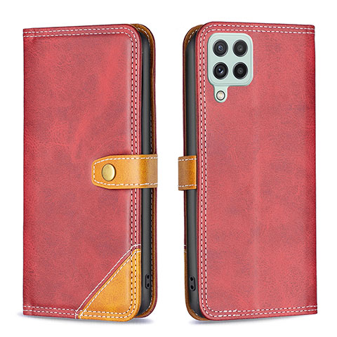 Custodia Portafoglio In Pelle Cover con Supporto B14F per Samsung Galaxy A22 4G Rosso