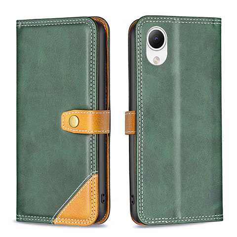 Custodia Portafoglio In Pelle Cover con Supporto B14F per Samsung Galaxy A23 5G SC-56C Verde