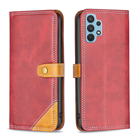 Custodia Portafoglio In Pelle Cover con Supporto B14F per Samsung Galaxy A32 4G Rosso