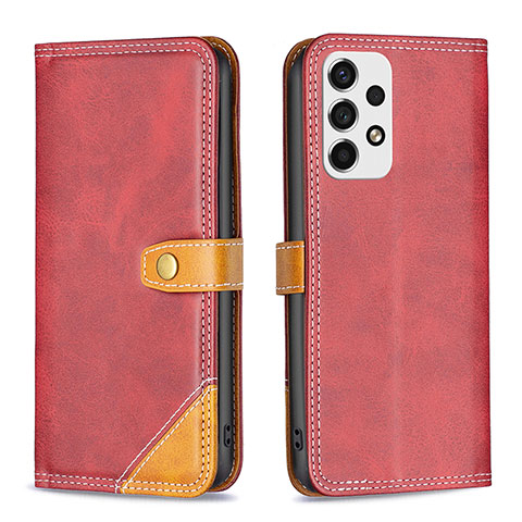 Custodia Portafoglio In Pelle Cover con Supporto B14F per Samsung Galaxy A53 5G Rosso