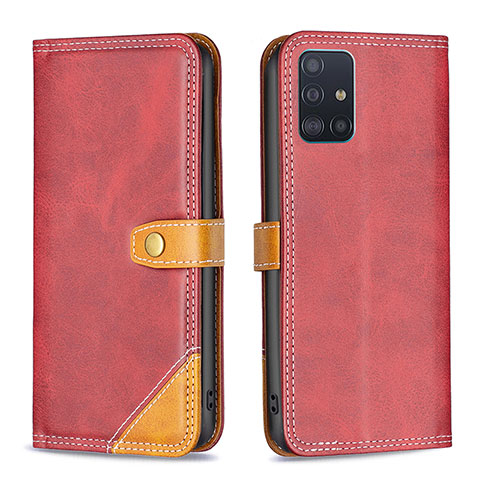 Custodia Portafoglio In Pelle Cover con Supporto B14F per Samsung Galaxy M40S Rosso