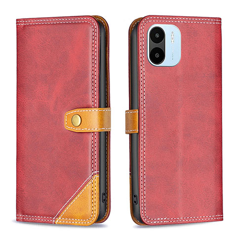 Custodia Portafoglio In Pelle Cover con Supporto B14F per Xiaomi Poco C50 Rosso