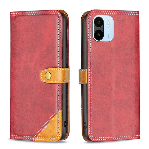 Custodia Portafoglio In Pelle Cover con Supporto B14F per Xiaomi Poco C51 Rosso