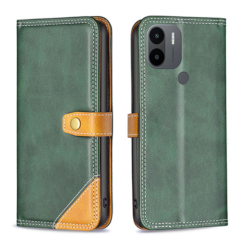 Custodia Portafoglio In Pelle Cover con Supporto B14F per Xiaomi Redmi A1 Plus Verde