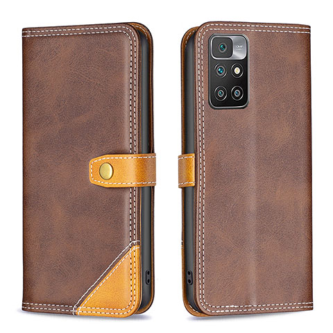 Custodia Portafoglio In Pelle Cover con Supporto B14F per Xiaomi Redmi Note 11 4G (2021) Marrone