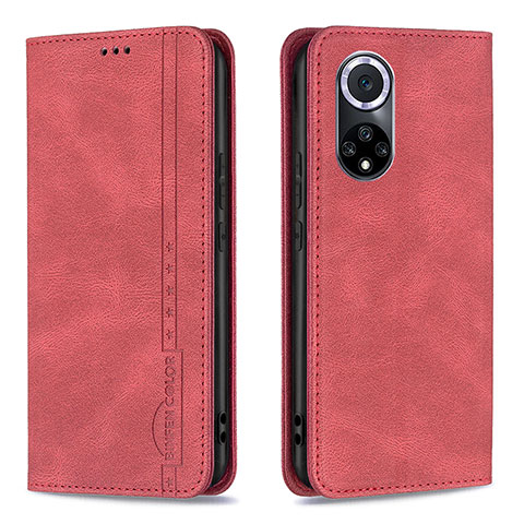 Custodia Portafoglio In Pelle Cover con Supporto B15F per Huawei Honor 50 5G Rosso