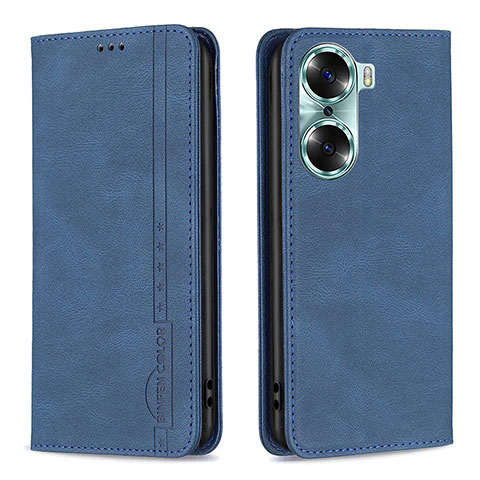 Custodia Portafoglio In Pelle Cover con Supporto B15F per Huawei Honor 60 Pro 5G Blu