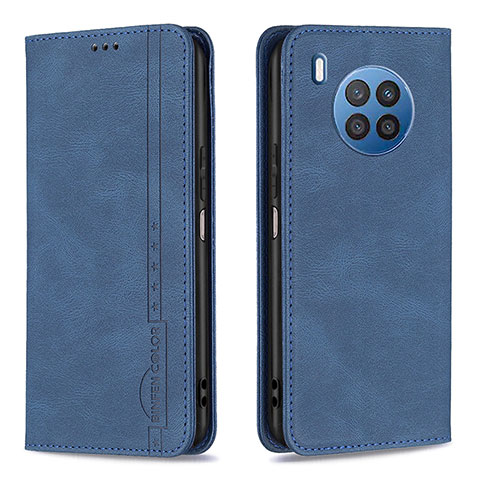 Custodia Portafoglio In Pelle Cover con Supporto B15F per Huawei Nova 8i Blu