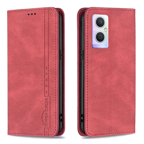 Custodia Portafoglio In Pelle Cover con Supporto B15F per OnePlus Nord N20 5G Rosso