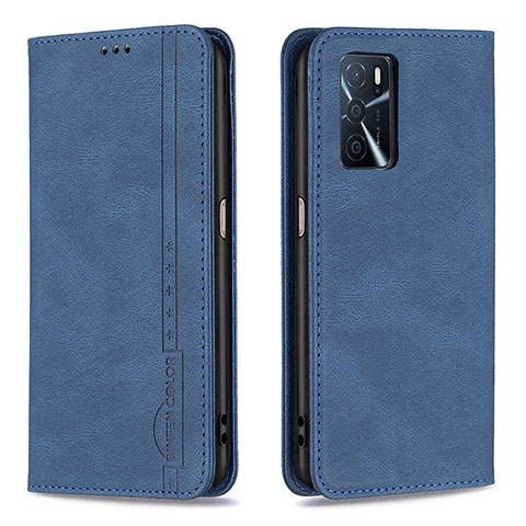 Custodia Portafoglio In Pelle Cover con Supporto B15F per Oppo A16s Blu