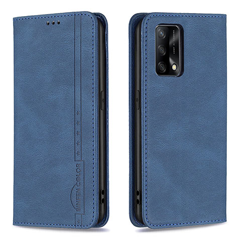 Custodia Portafoglio In Pelle Cover con Supporto B15F per Oppo A74 4G Blu