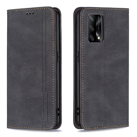 Custodia Portafoglio In Pelle Cover con Supporto B15F per Oppo A74 4G Nero