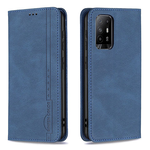 Custodia Portafoglio In Pelle Cover con Supporto B15F per Oppo A94 5G Blu