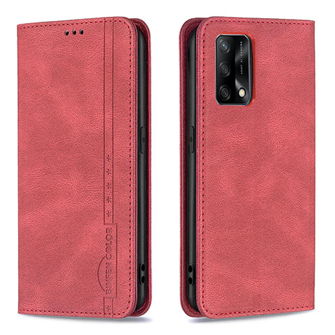 Custodia Portafoglio In Pelle Cover con Supporto B15F per Oppo A95 4G Rosso