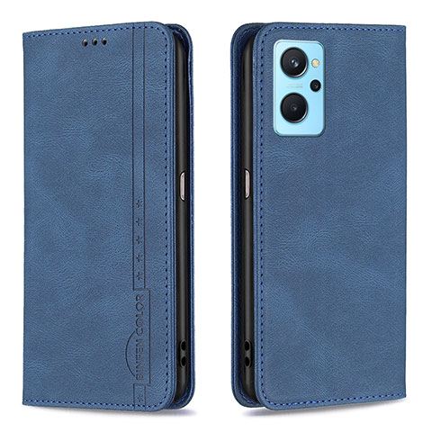 Custodia Portafoglio In Pelle Cover con Supporto B15F per Oppo A96 4G Blu