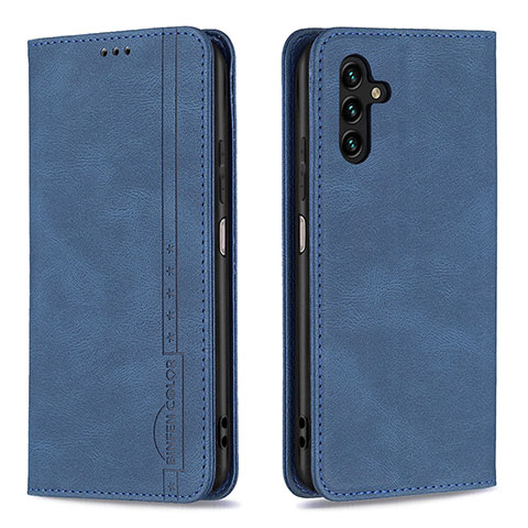 Custodia Portafoglio In Pelle Cover con Supporto B15F per Samsung Galaxy A04s Blu