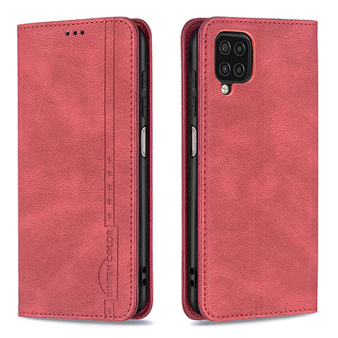 Custodia Portafoglio In Pelle Cover con Supporto B15F per Samsung Galaxy A12 5G Rosso