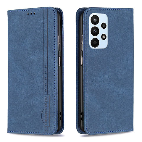 Custodia Portafoglio In Pelle Cover con Supporto B15F per Samsung Galaxy A23 4G Blu