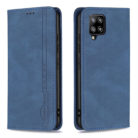 Custodia Portafoglio In Pelle Cover con Supporto B15F per Samsung Galaxy A42 5G Blu