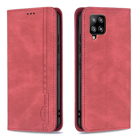 Custodia Portafoglio In Pelle Cover con Supporto B15F per Samsung Galaxy A42 5G Rosso