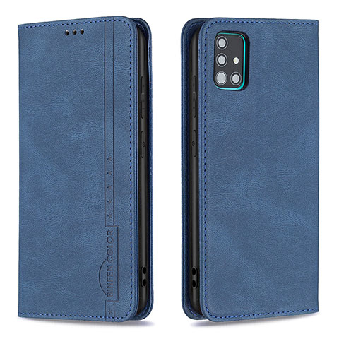 Custodia Portafoglio In Pelle Cover con Supporto B15F per Samsung Galaxy A51 5G Blu