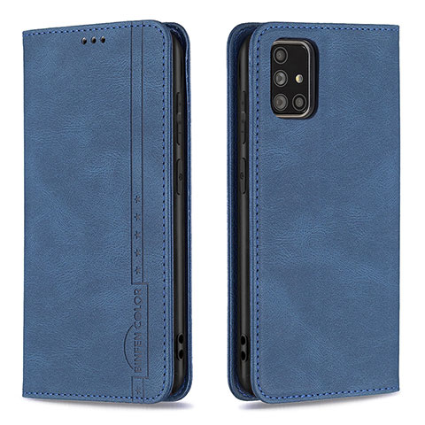 Custodia Portafoglio In Pelle Cover con Supporto B15F per Samsung Galaxy A71 4G A715 Blu