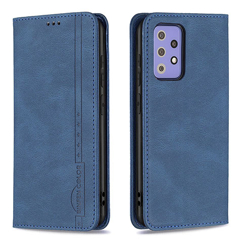 Custodia Portafoglio In Pelle Cover con Supporto B15F per Samsung Galaxy A72 5G Blu
