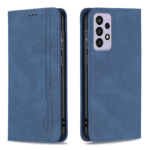 Custodia Portafoglio In Pelle Cover con Supporto B15F per Samsung Galaxy A73 5G Blu