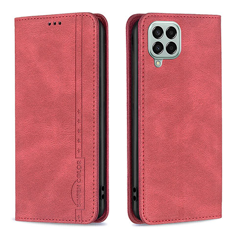 Custodia Portafoglio In Pelle Cover con Supporto B15F per Samsung Galaxy M33 5G Rosso