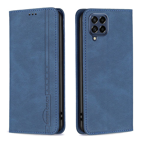 Custodia Portafoglio In Pelle Cover con Supporto B15F per Samsung Galaxy M53 5G Blu