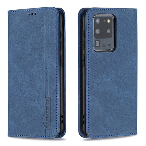 Custodia Portafoglio In Pelle Cover con Supporto B15F per Samsung Galaxy S20 Ultra 5G Blu