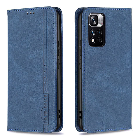 Custodia Portafoglio In Pelle Cover con Supporto B15F per Xiaomi Poco X4 NFC Blu