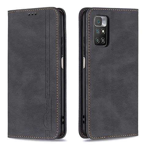 Custodia Portafoglio In Pelle Cover con Supporto B15F per Xiaomi Redmi 10 (2022) Nero