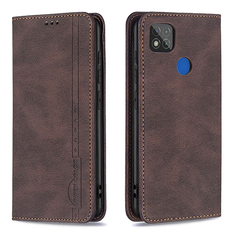 Custodia Portafoglio In Pelle Cover con Supporto B15F per Xiaomi Redmi 9 Activ Marrone