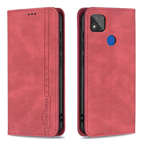 Custodia Portafoglio In Pelle Cover con Supporto B15F per Xiaomi Redmi 9C NFC Rosso