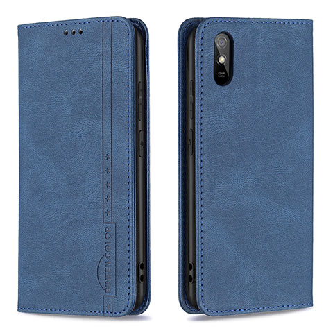 Custodia Portafoglio In Pelle Cover con Supporto B15F per Xiaomi Redmi 9i Blu