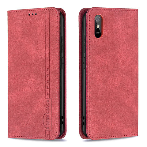 Custodia Portafoglio In Pelle Cover con Supporto B15F per Xiaomi Redmi 9i Rosso