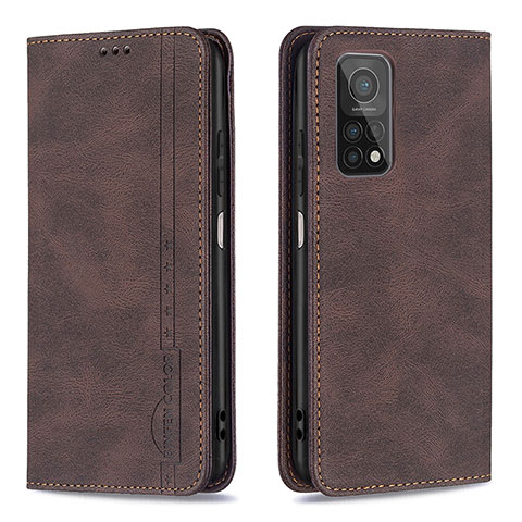 Custodia Portafoglio In Pelle Cover con Supporto B15F per Xiaomi Redmi K30S 5G Marrone