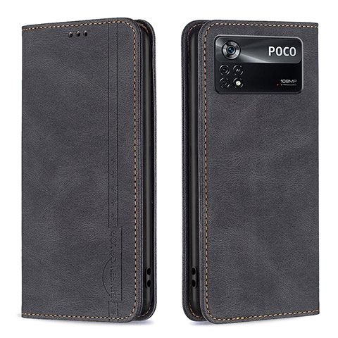 Custodia Portafoglio In Pelle Cover con Supporto B15F per Xiaomi Redmi Note 11E Pro 5G Nero