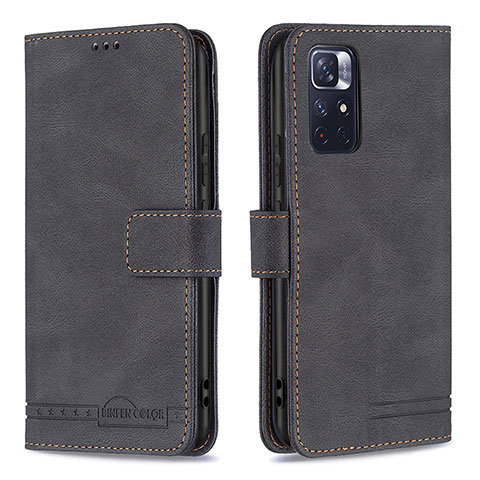 Custodia Portafoglio In Pelle Cover con Supporto B15F per Xiaomi Redmi Note 11T 5G Nero