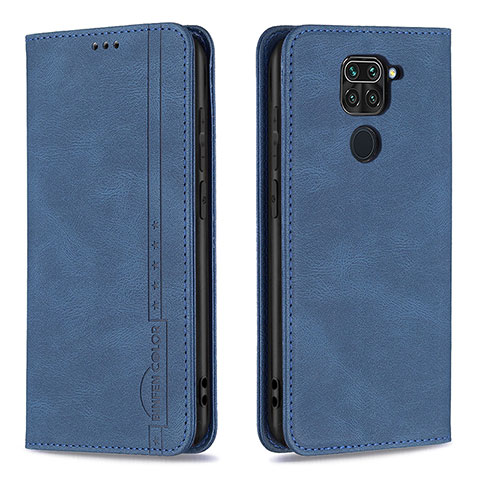 Custodia Portafoglio In Pelle Cover con Supporto B15F per Xiaomi Redmi Note 9 Blu