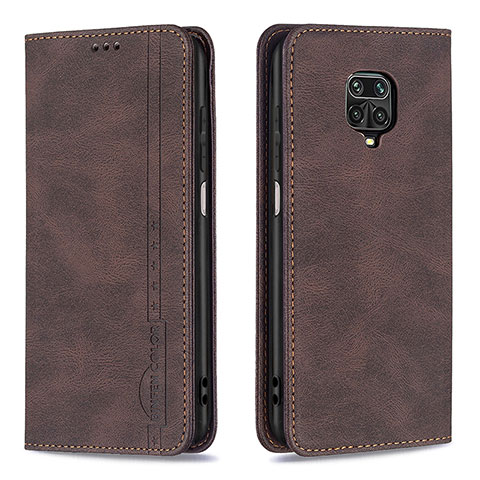 Custodia Portafoglio In Pelle Cover con Supporto B15F per Xiaomi Redmi Note 9 Pro Max Marrone