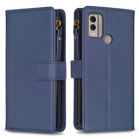 Custodia Portafoglio In Pelle Cover con Supporto B16F per Nokia C22 Blu