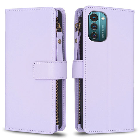 Custodia Portafoglio In Pelle Cover con Supporto B16F per Nokia G11 Lavanda