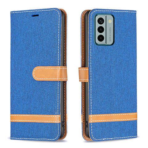 Custodia Portafoglio In Pelle Cover con Supporto B16F per Nokia G22 Blu