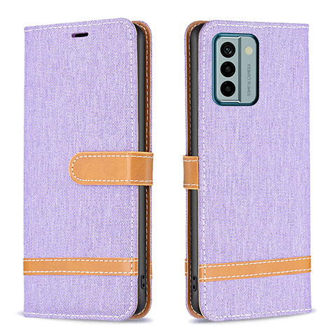 Custodia Portafoglio In Pelle Cover con Supporto B16F per Nokia G22 Lavanda