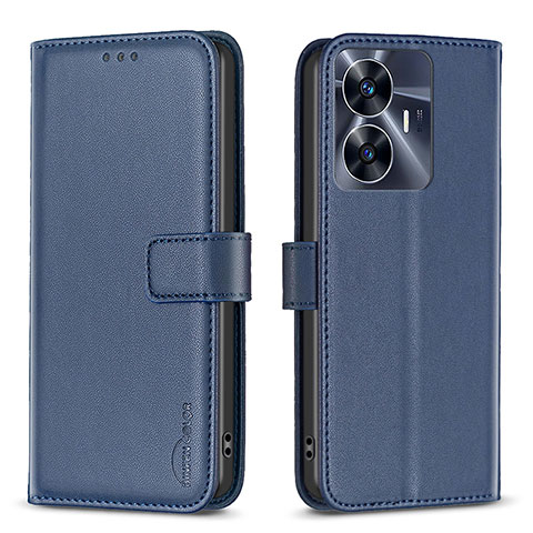 Custodia Portafoglio In Pelle Cover con Supporto B16F per Realme Narzo N55 Blu