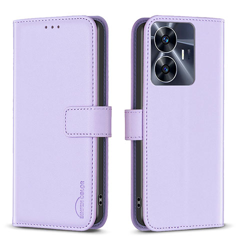 Custodia Portafoglio In Pelle Cover con Supporto B16F per Realme Narzo N55 Lavanda