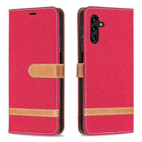 Custodia Portafoglio In Pelle Cover con Supporto B16F per Samsung Galaxy A13 5G Rosso