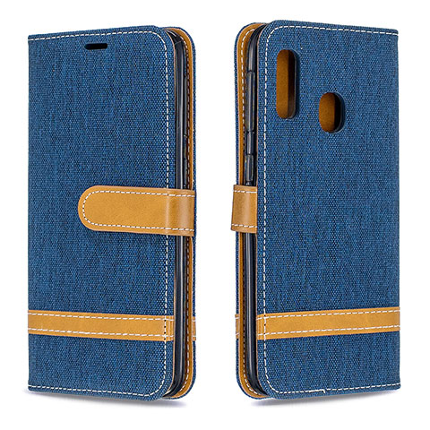 Custodia Portafoglio In Pelle Cover con Supporto B16F per Samsung Galaxy A20e Blu Notte